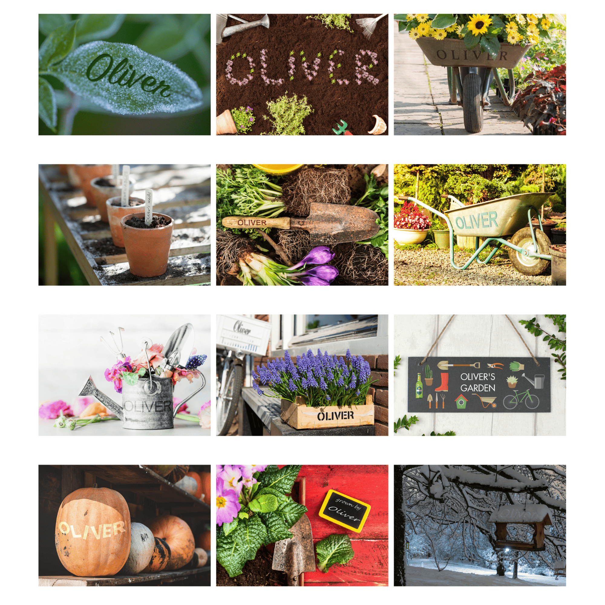 personalised gardening a4 wall calendar
