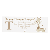 personalised giraffe wooden mantle block personalised with an initial and any message over 4 lines