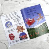 personalised children's christmas book for girls showing the inside pages with the child's name personalised on them