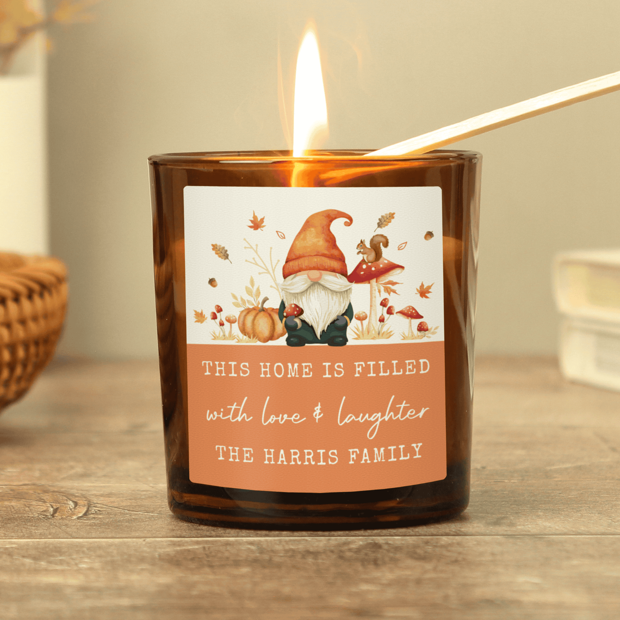 personalised gonk jar candle