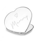personalised heart compact mirror with any name