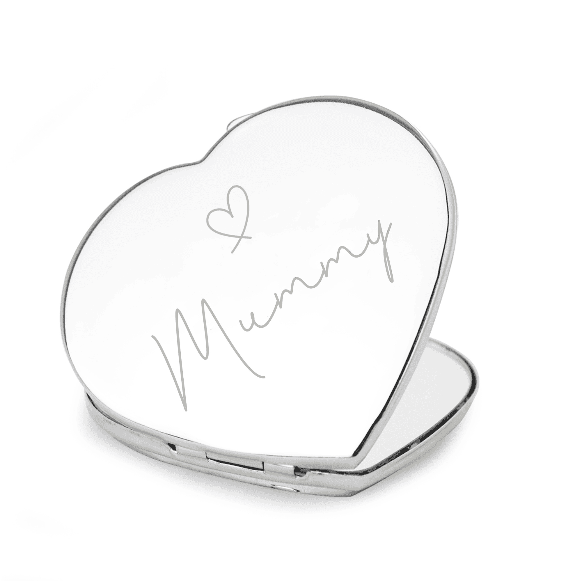 personalised heart compact mirror with any name