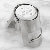 personalised prosecco bottle stopper any name engraved before the word "prosecco"