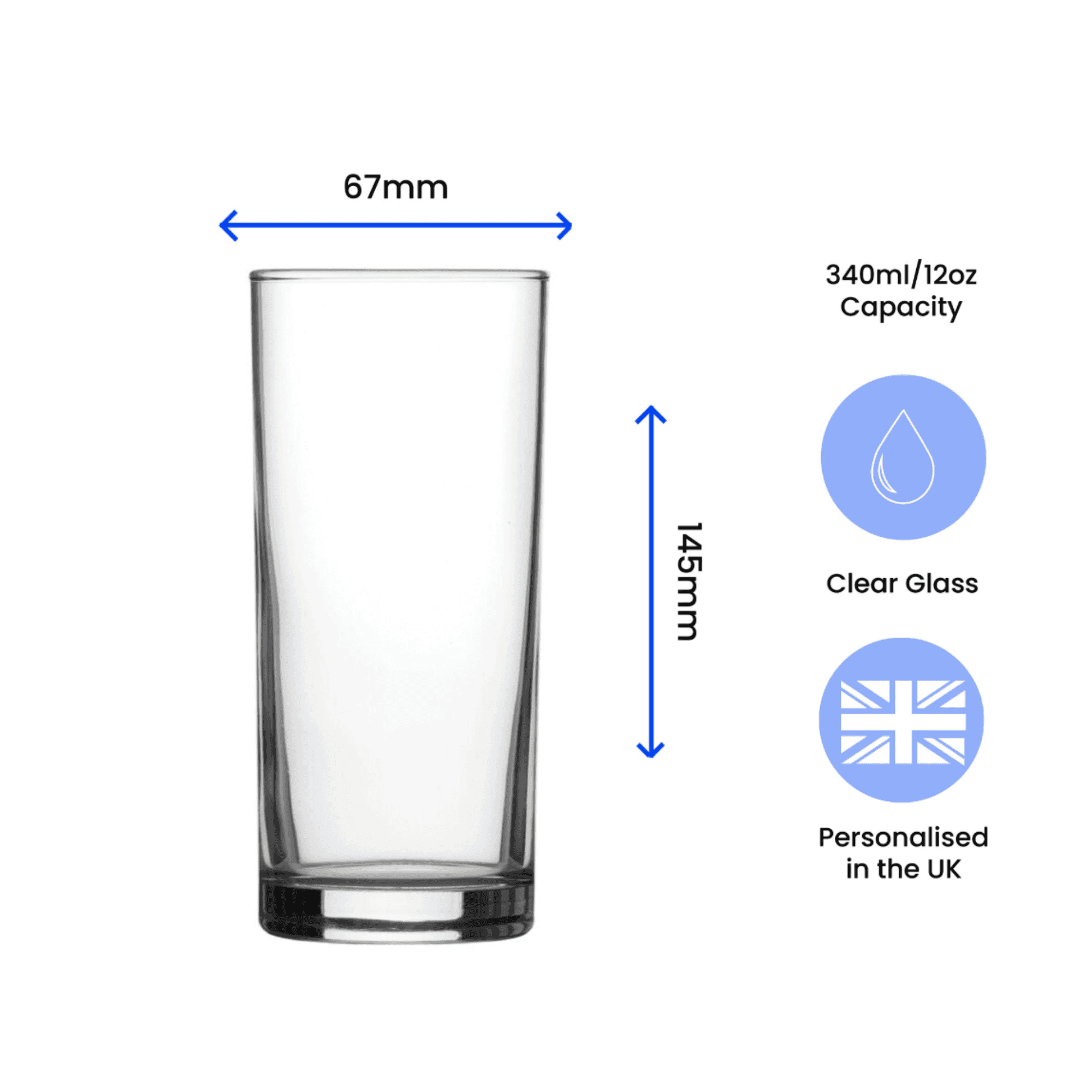 personalised hiball gin glass with any name engraved above the fixed text gin glass.