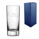 personalised hiball gin glass with any name engraved above the fixed text gin glass.