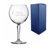 personalised hudson gin balloon glass engraved with any name above the fixed text gin glass.