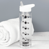 personalised hydration water bottle with the name personalised on the bottle