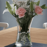 personalised i'd pick you glass vase with a role and message over 2 lines