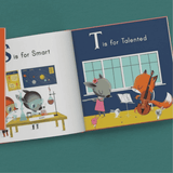 M is for me personalised book showing the inside of the book