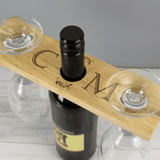 personalised initials wooden wine butler