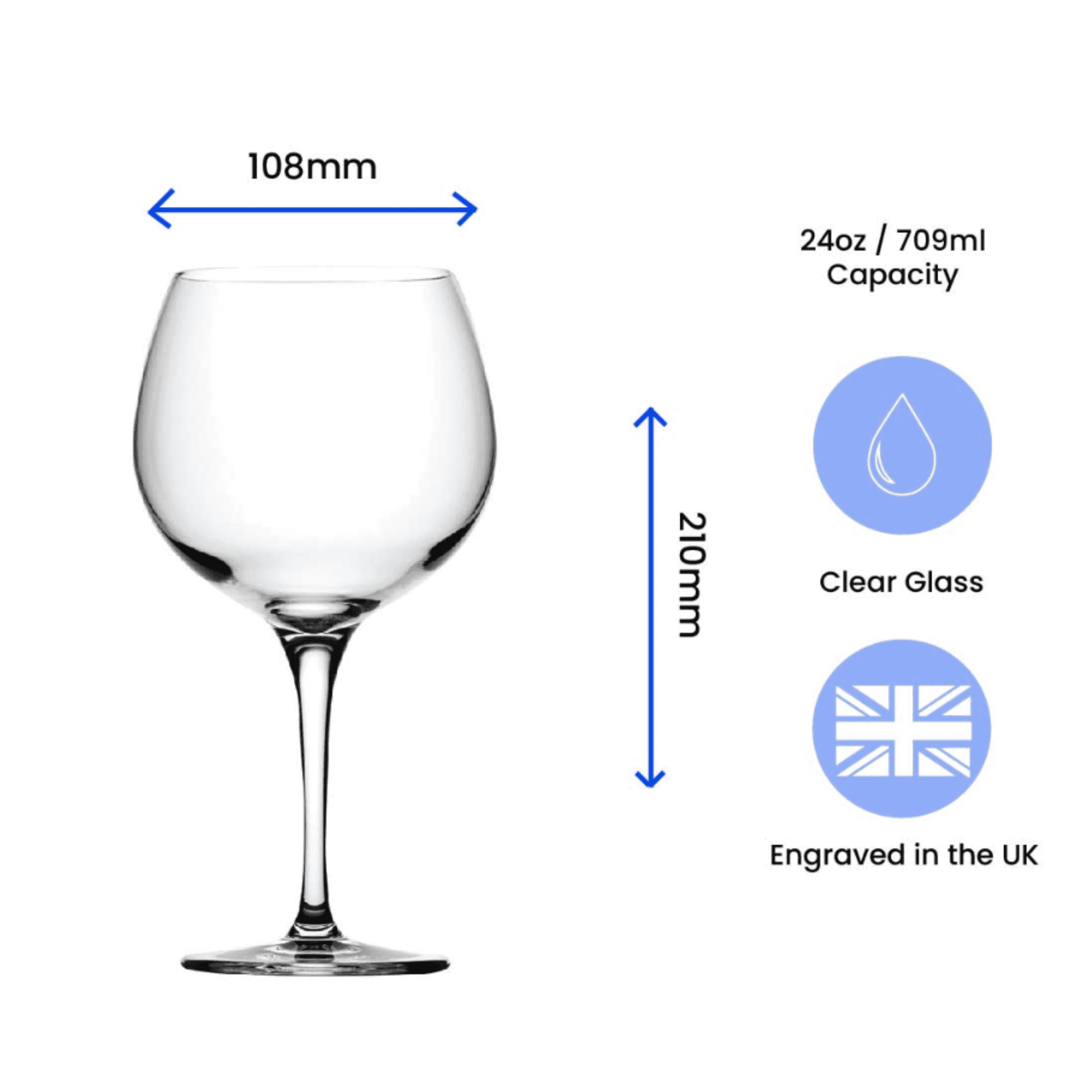 personalised juniper gin balloon glass engraved with any message over 4 lines