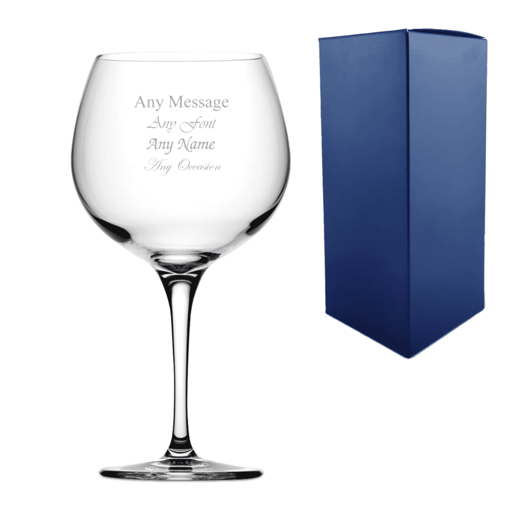 personalised juniper gin balloon glass engraved with any message over 4 lines