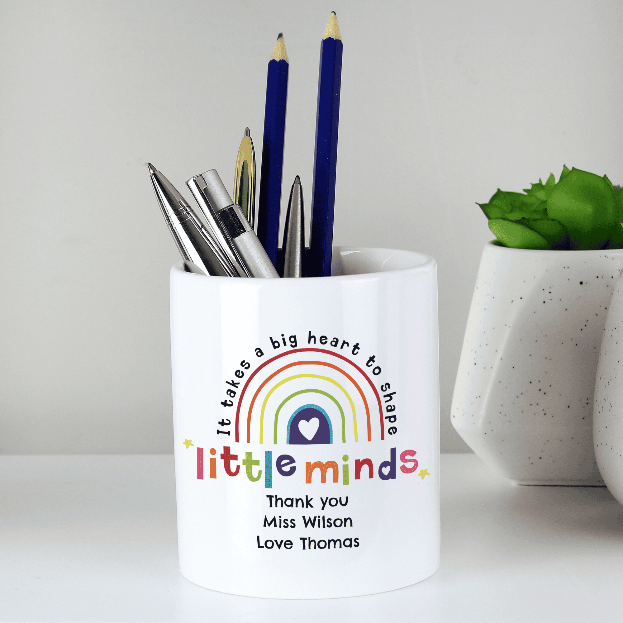 personalised little minds ceramic storage pot personalised with any message over 3 lines