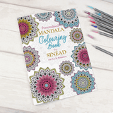 personalised colouring book with the name personalised on the front