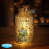 personalised me to you floral LED jar with a name and message over 2 lines