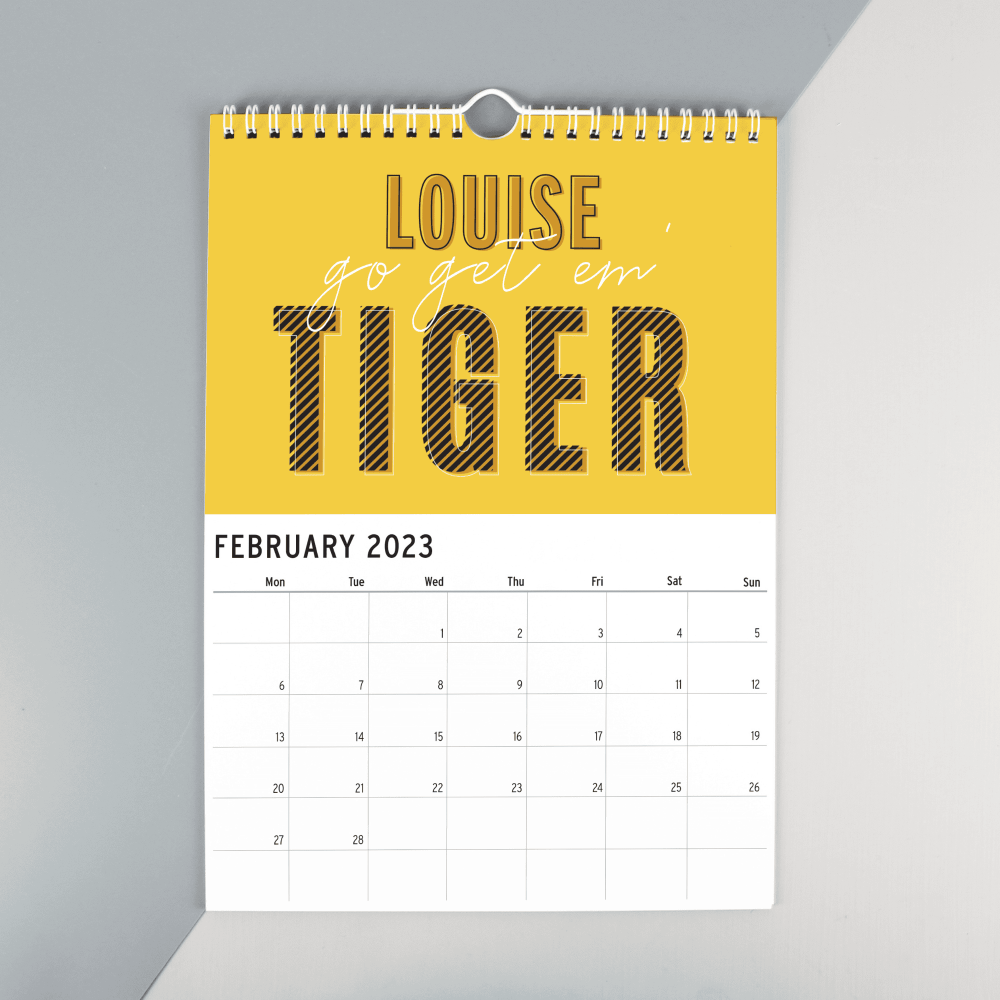 ersonalised a4 motivational wall calendar with their name on every page