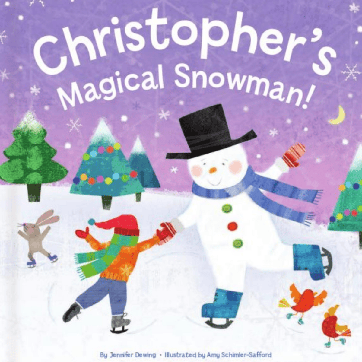 book cover of the personalised book the magical snowman