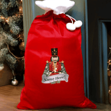 personalised red nutcracker christmas sack