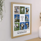 personalised oak frame multi pet frame showing 8 photos
