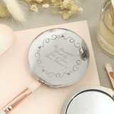 personalised ornate heart compact mirror with any message engraved over 4 lines