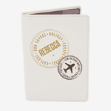 personalised cream passport cover with any name personalised on the cover