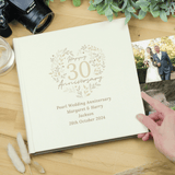 personalised pearl wedding anniversary album with any message over 4 lines