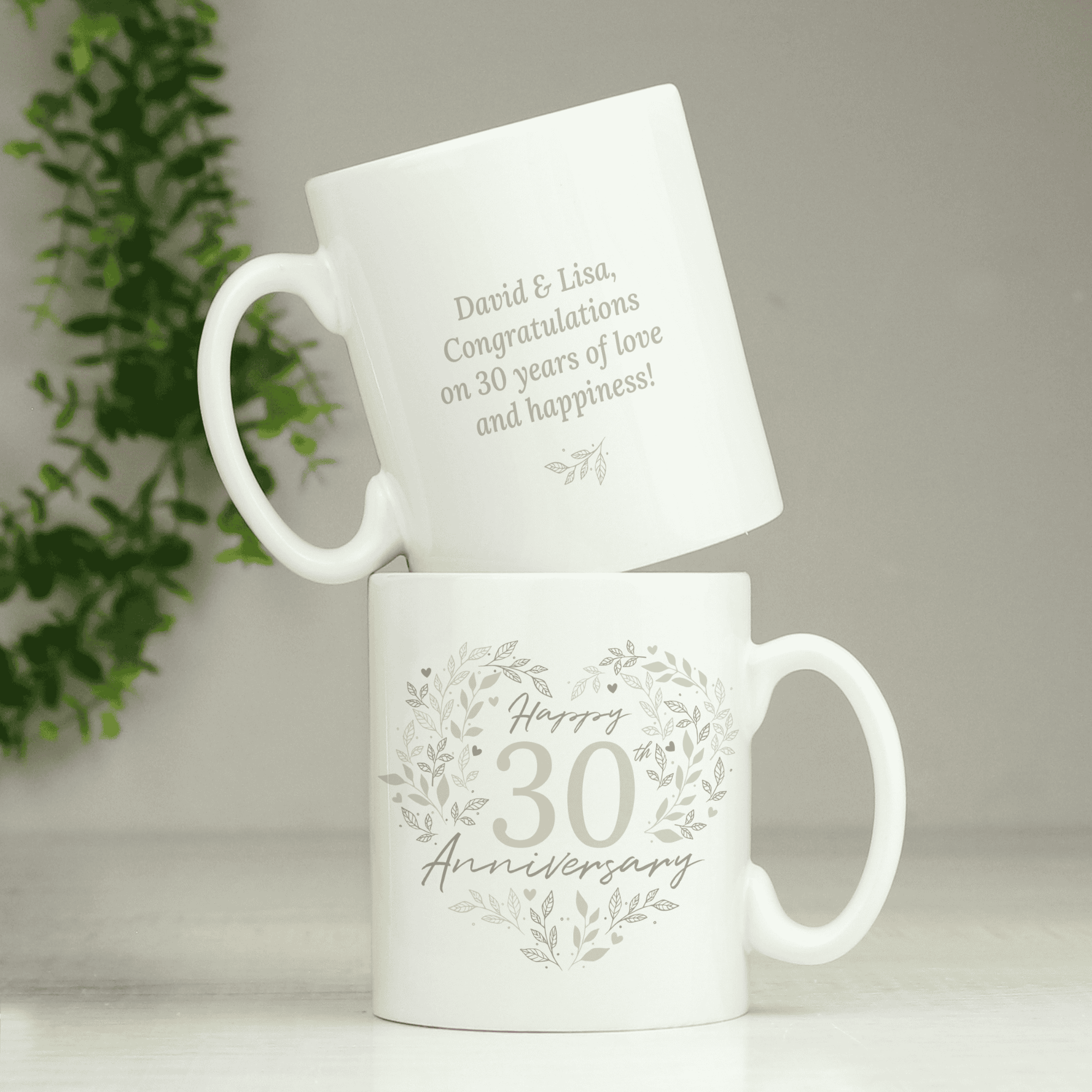 personalised pearl wedding anniversary cermaic mug