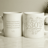 personalised pearl wedding anniversary cermaic mug