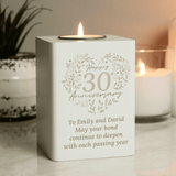 Personalised 30th  Anniversary Tea Light Holder