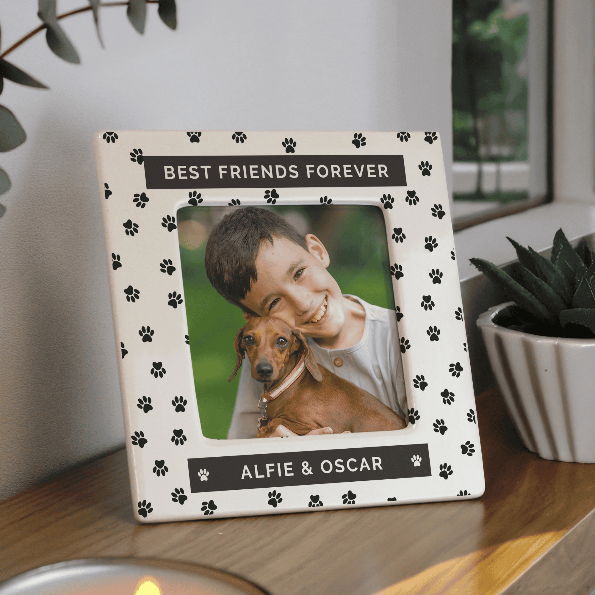 personalised pet ceramic photo frame
