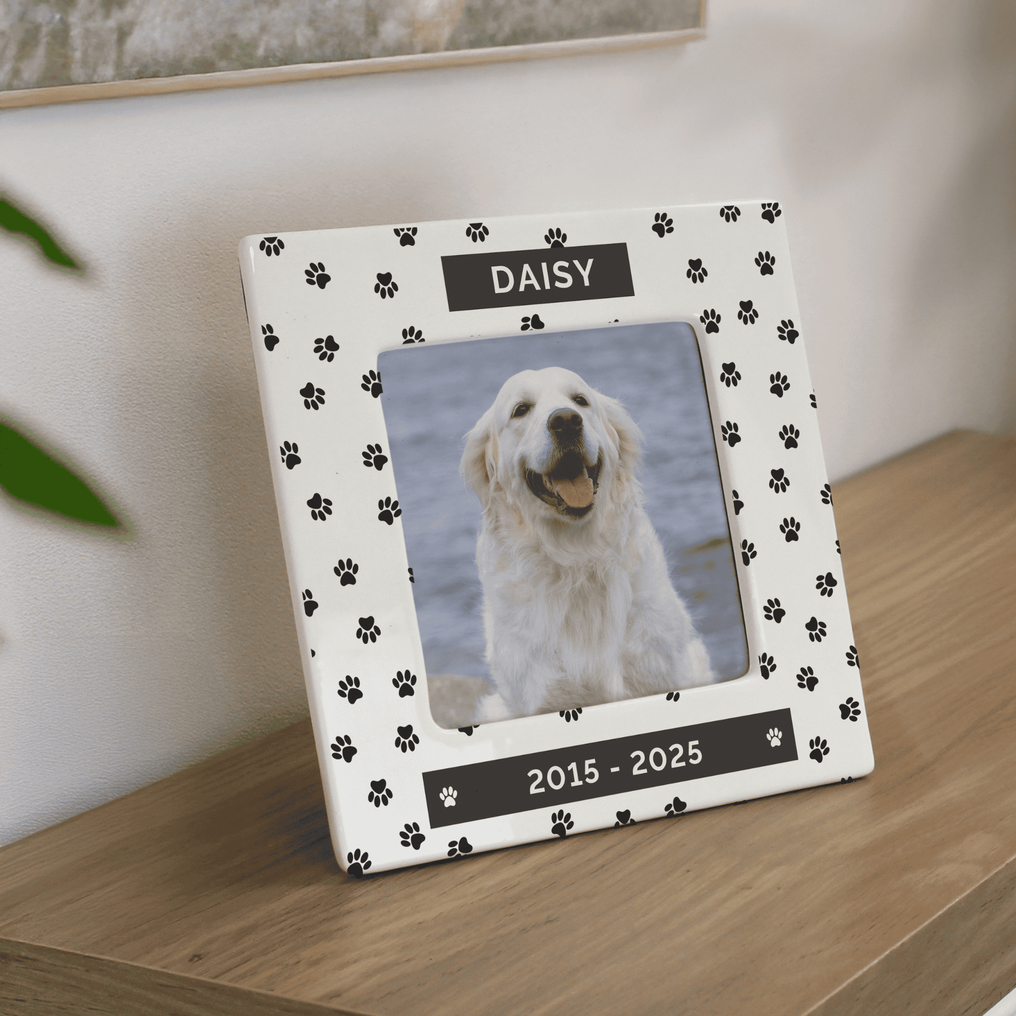 personalised pet ceramic photo frame