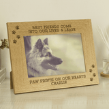 Personalised Pet Oak Veneer 6x4 Landscape Photo Frame