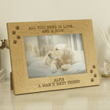Personalised Pet Oak Veneer 6x4 Landscape Photo Frame