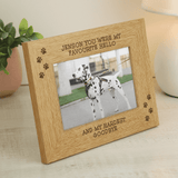 Personalised Pet Oak Veneer 6x4 Landscape Photo Frame