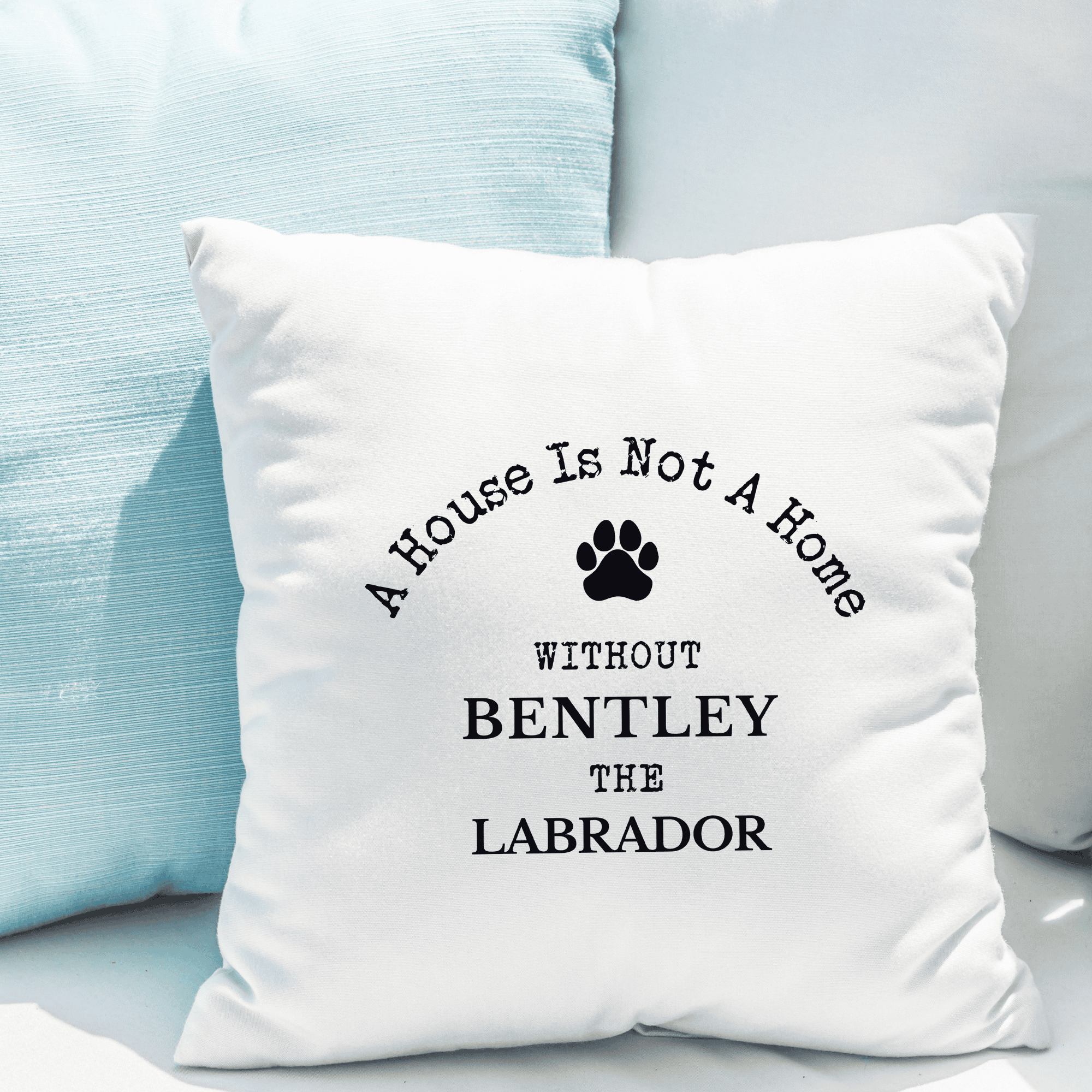 personalised pet cushion with any name and breed of dog on it 