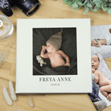 personalised photo upload album showing young baby on front