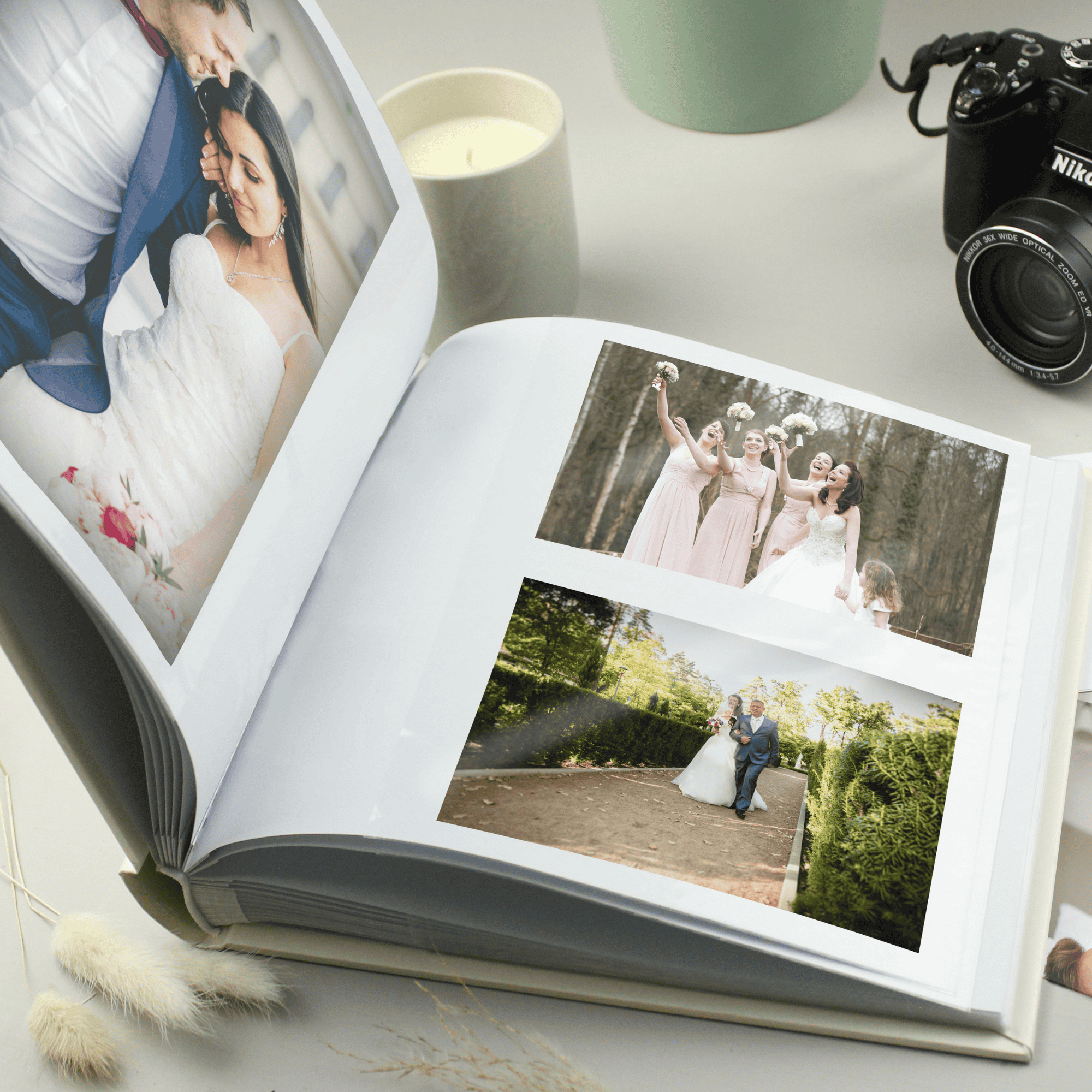 personalised photo album showing the inside of the album