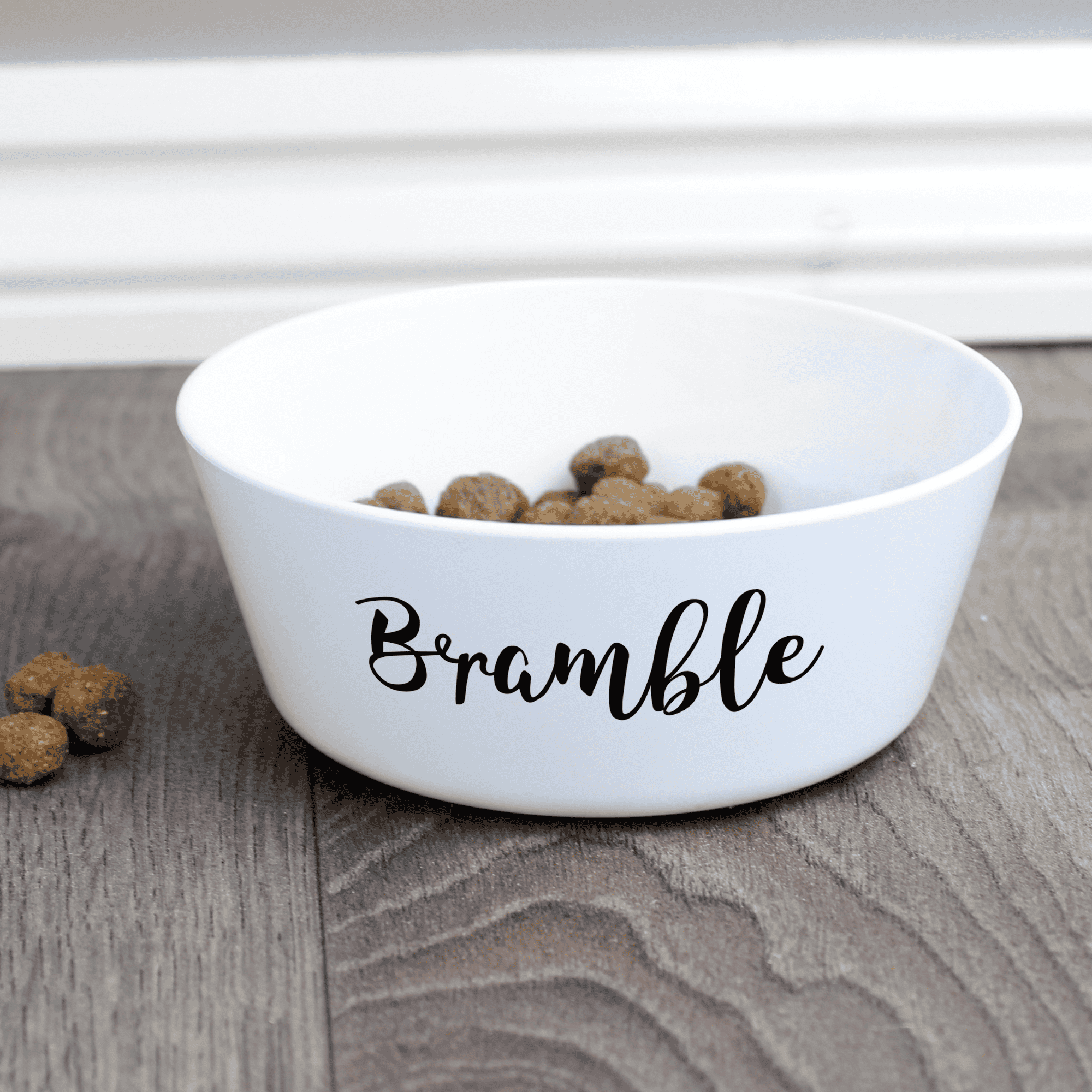personalised plastic pet bowl with any name on the front