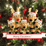 Personalised Reindeer Family Decoration – Christmas Décor for 2-5 People