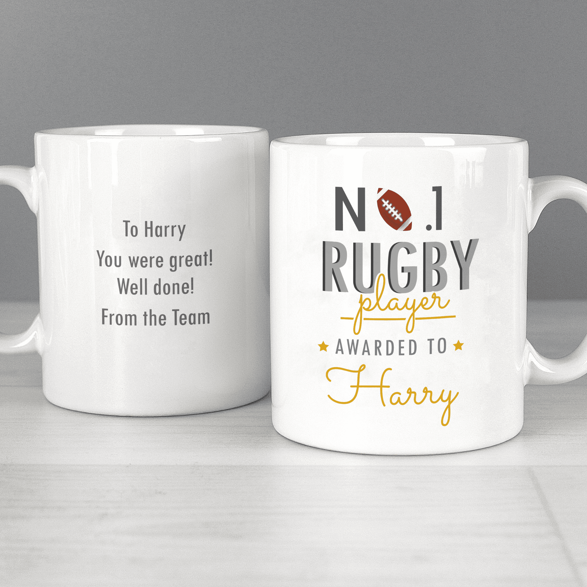 personalised no1 rugby player mug