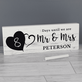 personalised wooden chalkboard countdown mantle sign