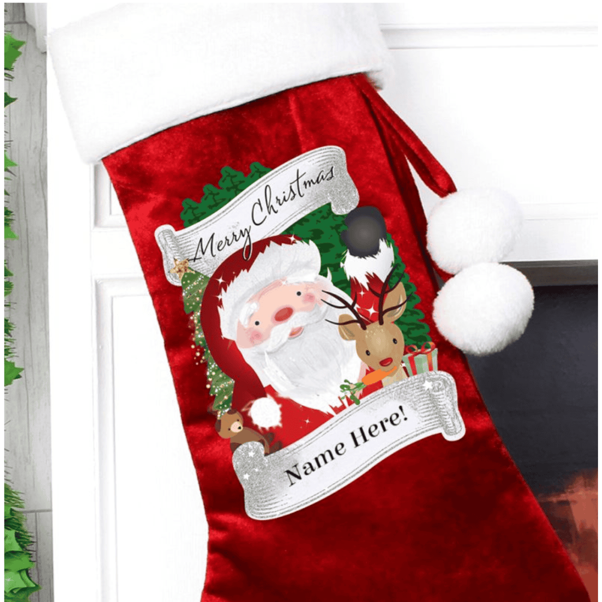 personalised red santa stocking 