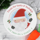 personalised christmas eve plate with a santa in the centre