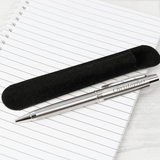 personalised scripted pen and black pouch set