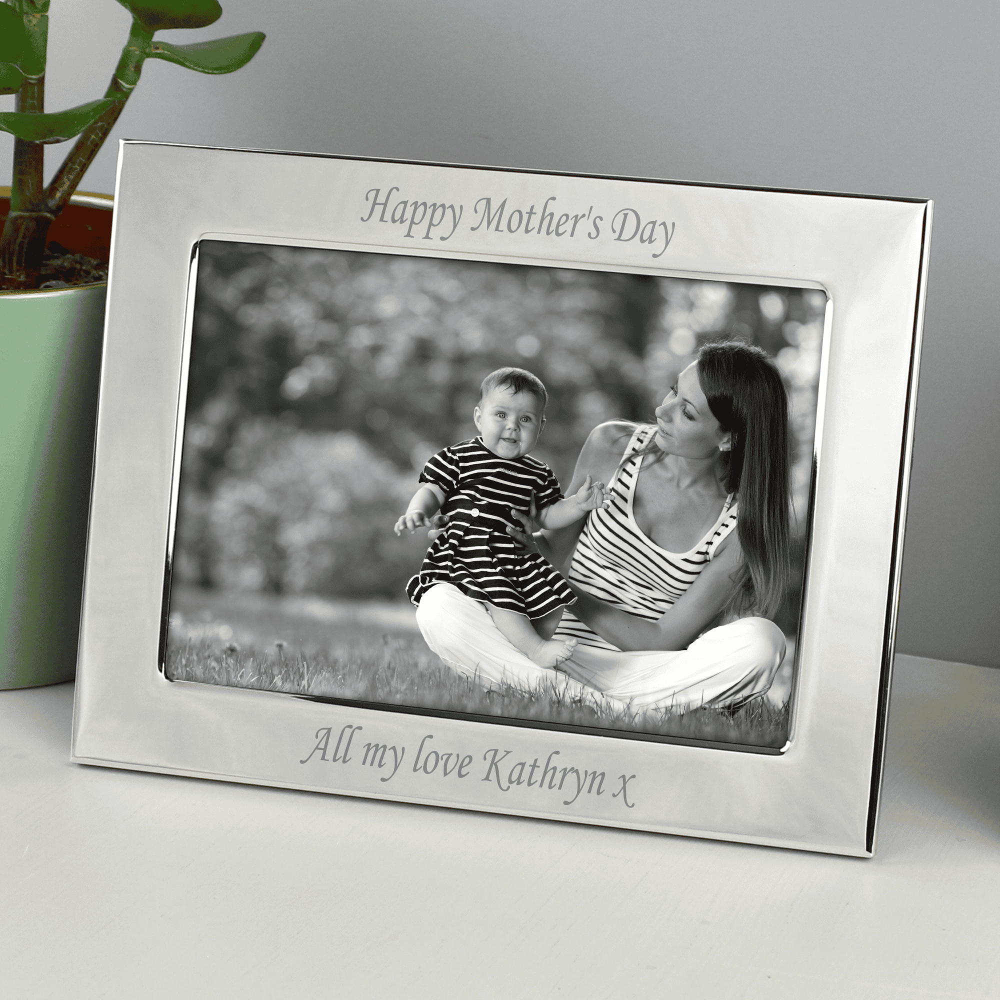 personalised 6by4 silver photo frame