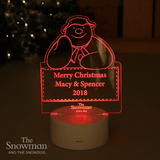 personalised snowman led light colour changing ornament