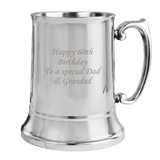 personalised stainless steel tankard engraved with any message over 4 lines