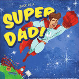 personalised super dad cartoon book showing the front cover