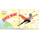 super mum personalised book showing the inside pages personalised as you want