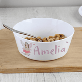 personalised toadstool fairy plastic bowl with any name personalised on it
